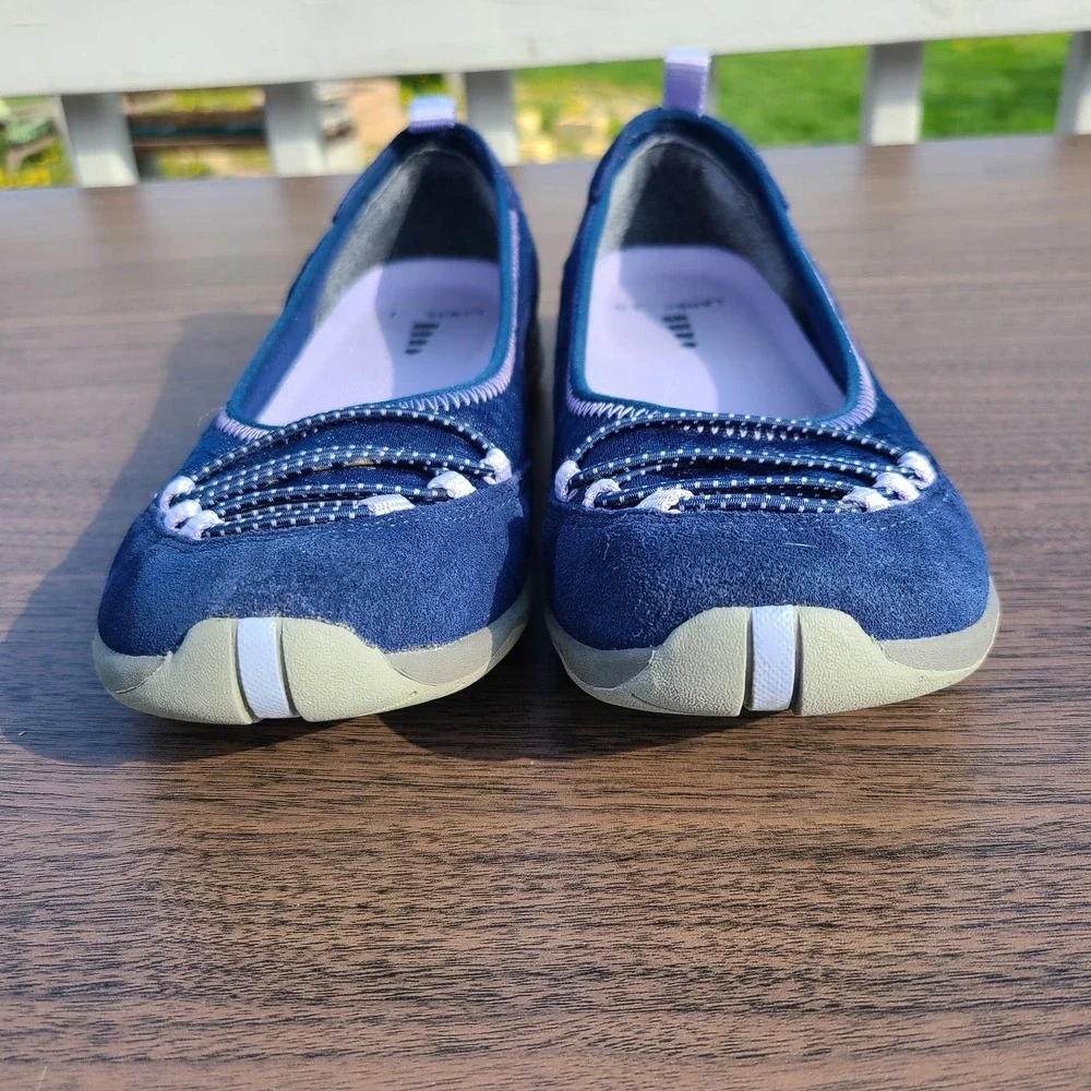 Lands' End Casual Bungee Blue Suede Slip On Shoes Women's 7B - Picture 3 of 10